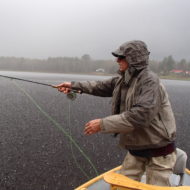 Fly casting on the Penobscot River